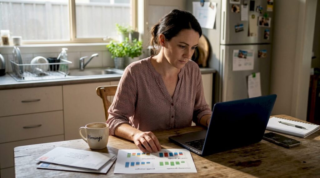 Business owner reviewing website conversion reports