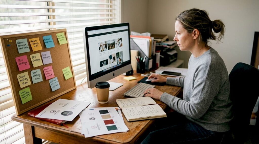 Canberra business owner updating website design