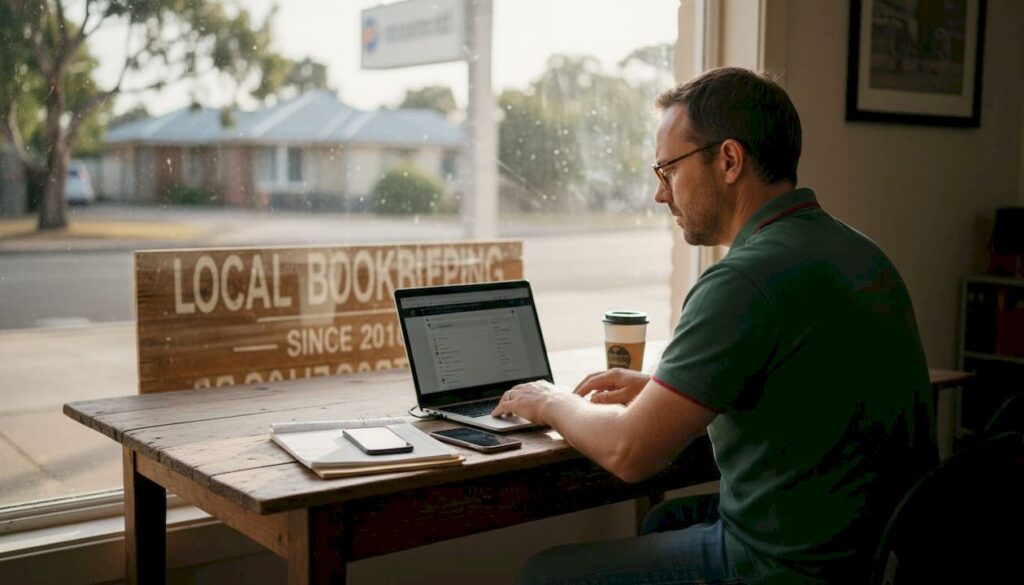 Canberra business owner updating his website