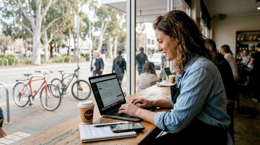 Canberra café owner updating business website