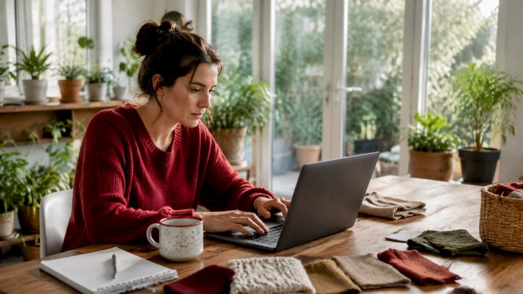 Small business owner using e-commerce platform