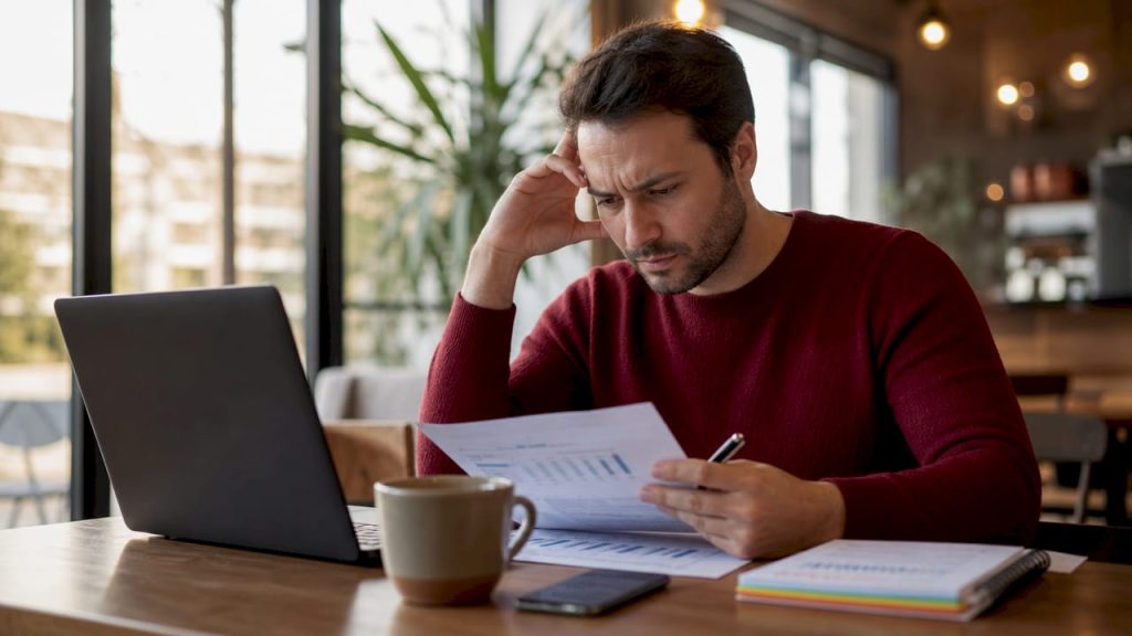 Small business owner reviewing website uptime reports